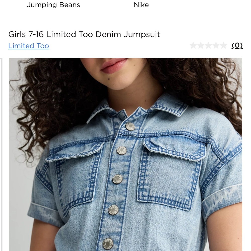 Limited Too Light Blue Denim Jumpsuit - Picture 3 of 4